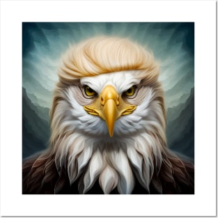 Bald Eagle Donald Trump Hair Posters and Art